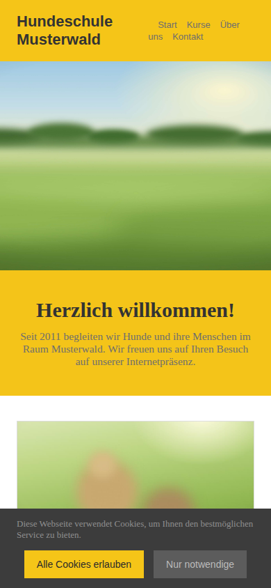 Startseite auf dem Smartphone